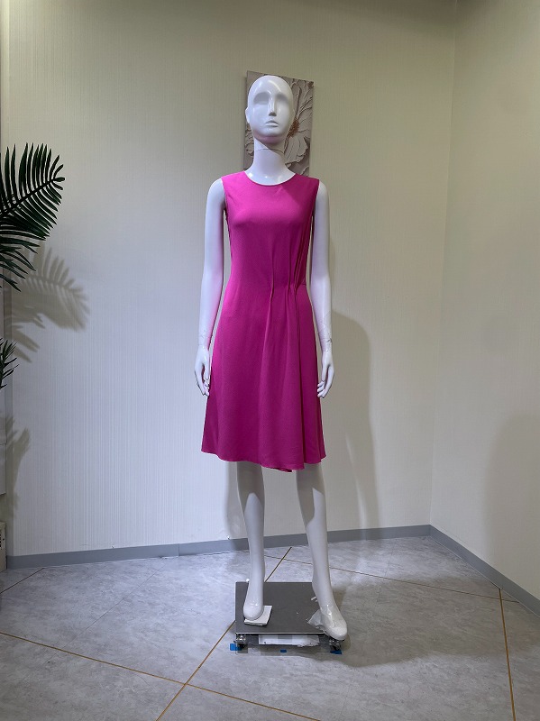 【レンタルドレス 4454】サイドタックデザインフレアミディアムドレス ピンク【Christian Dior】